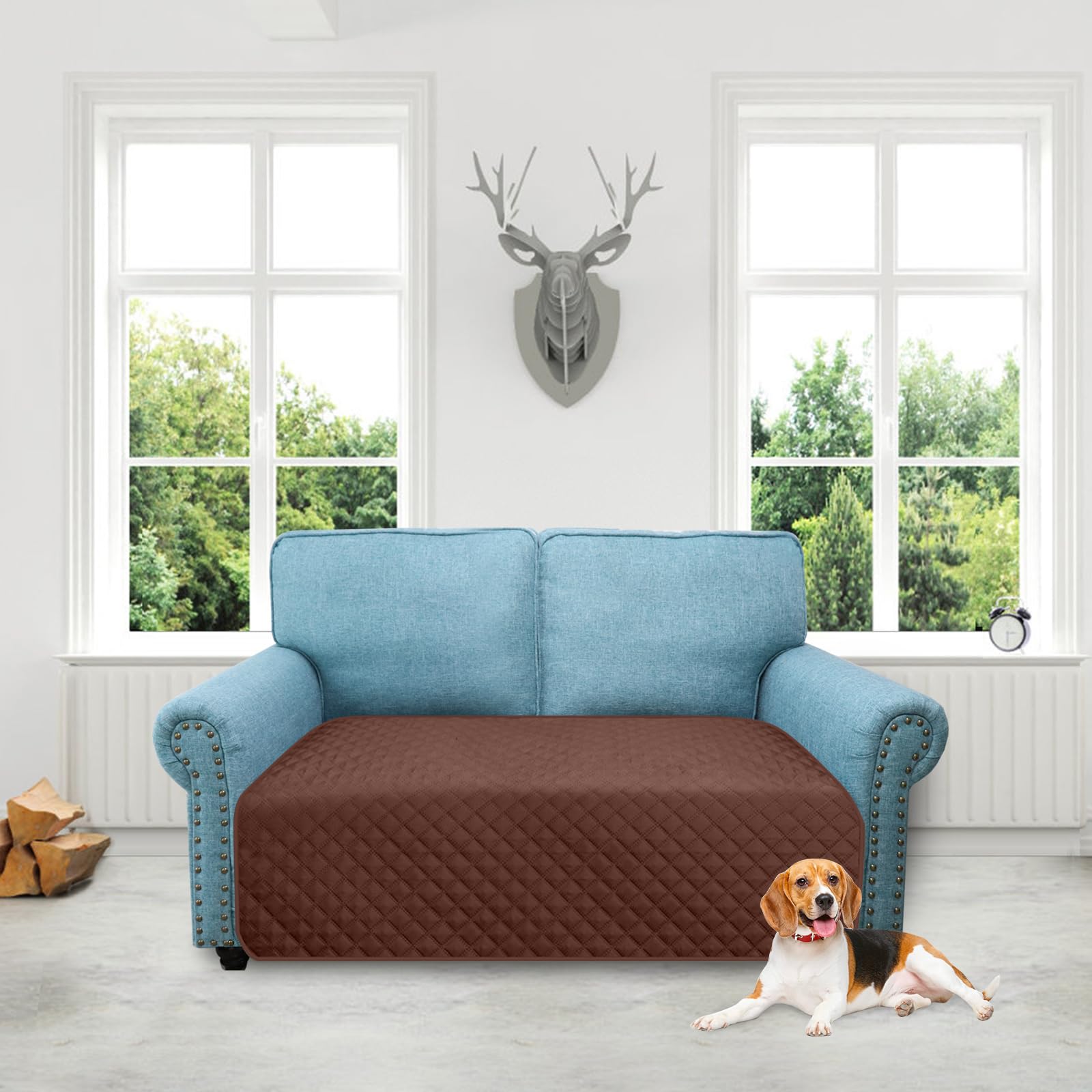 Granbest Water-repellent Sofa Cover 2 Seater Non-Slip Sofa Protector for Kids Pets, Dogs, Cats - Image 2