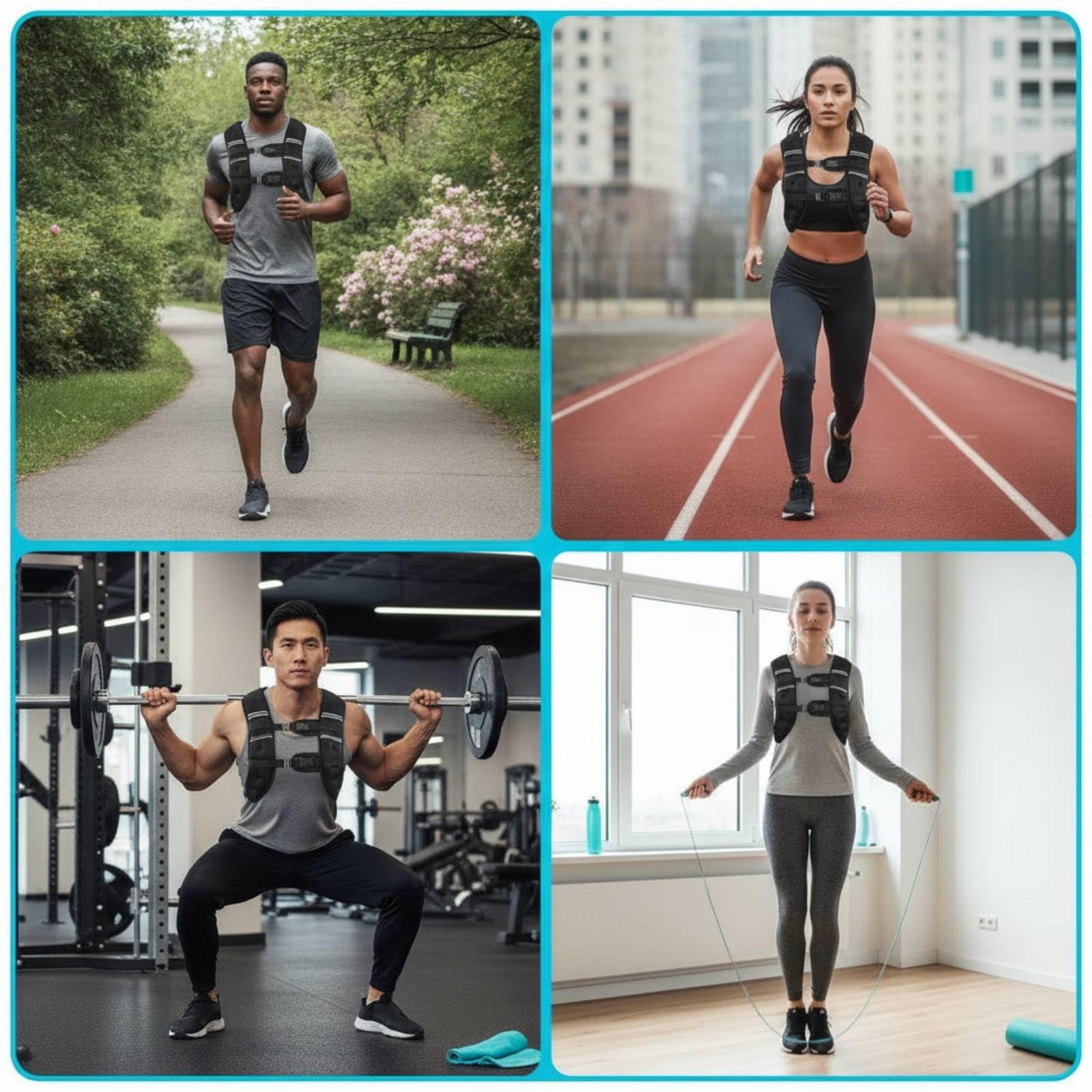 LOVIVER Gilet Zavorrato da Allenamento Fitness Pesato Regolabile in Neoprene con Schiena Aperta Traspirante per Massima Ventilazione Adatto per Corsa Escursionismo Palestra
