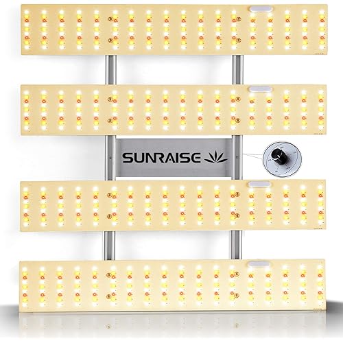 SUNRAISE LED Grow Light Q2000 3x3ft 4x4ft Dimmable LED Grow Lights with IR, High PPFD Upgraded Full Spectrum LED Growing Lamp with 648Pcs LEDs Commercial Grow Lights with Size 22.6"x22.6"
