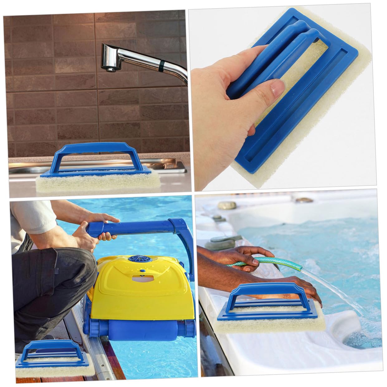 PRETYZOOM 2piezas Estropajo No Abrasivo Para Bañera y Baño Esponjas Mango Esponja Para Fregar Limpiador