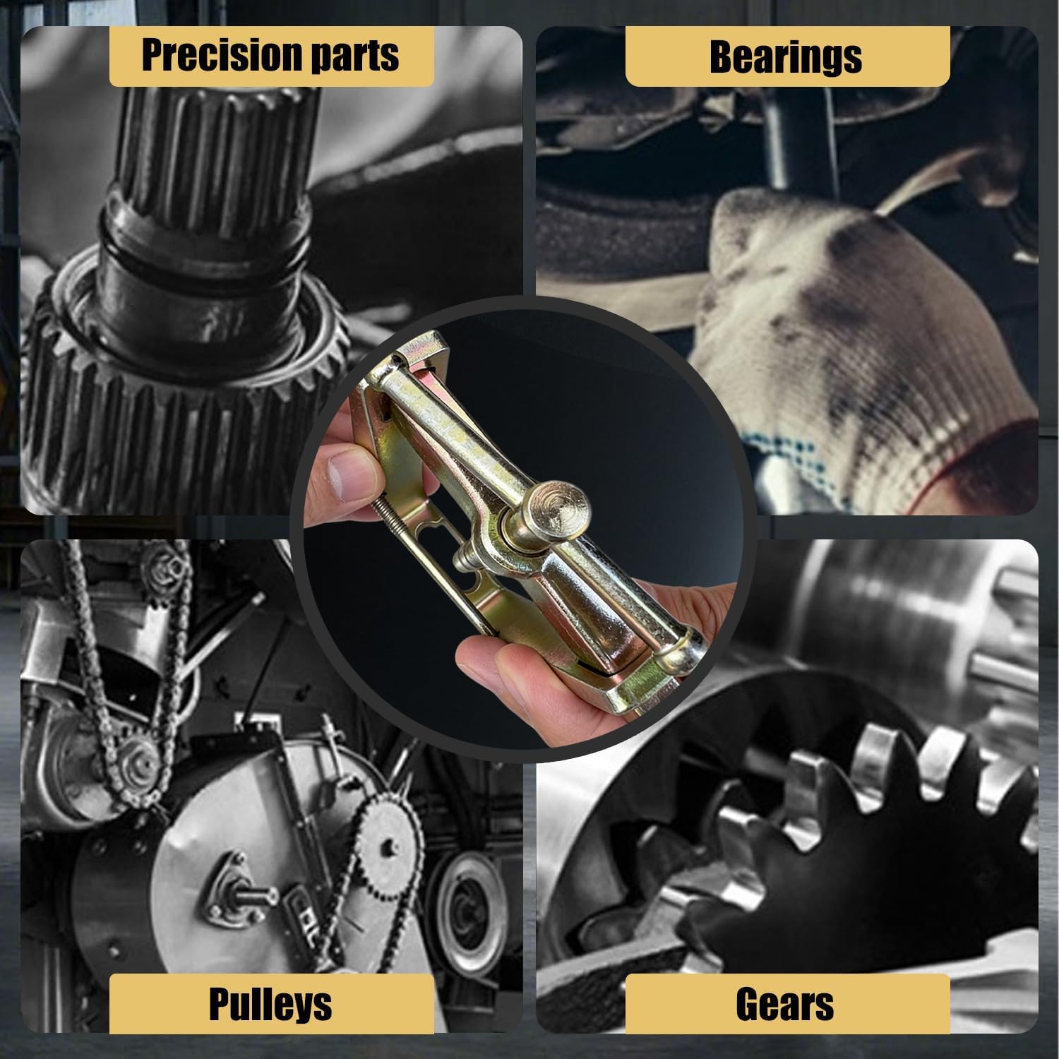 2 Jaw Puller Bearing Puller Set, 3''4''6''Heavy Duty Adjustable Gear Puller Kit with Thickened Screw Rod, Anti-Slip T Handle, Pulley Flywheel Bearing Removal Tool for Automotive Repair