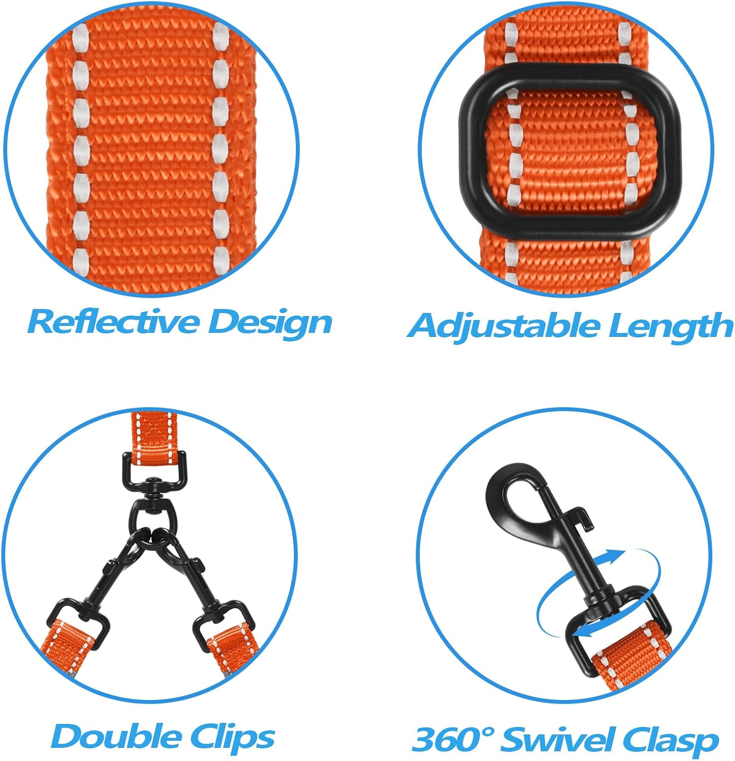 PetBonus No Tangle Double Dog Leash and Dog Seat Belt for Car