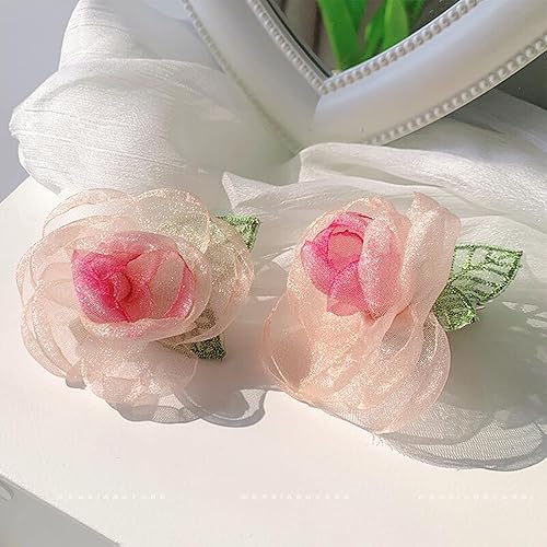 Miniatura 3 de Diadema con clip lateral para la cabeza de hada, accesorios para el cabello para mujeres y niñas, elegante clip para el pelo rosa, diadema floral