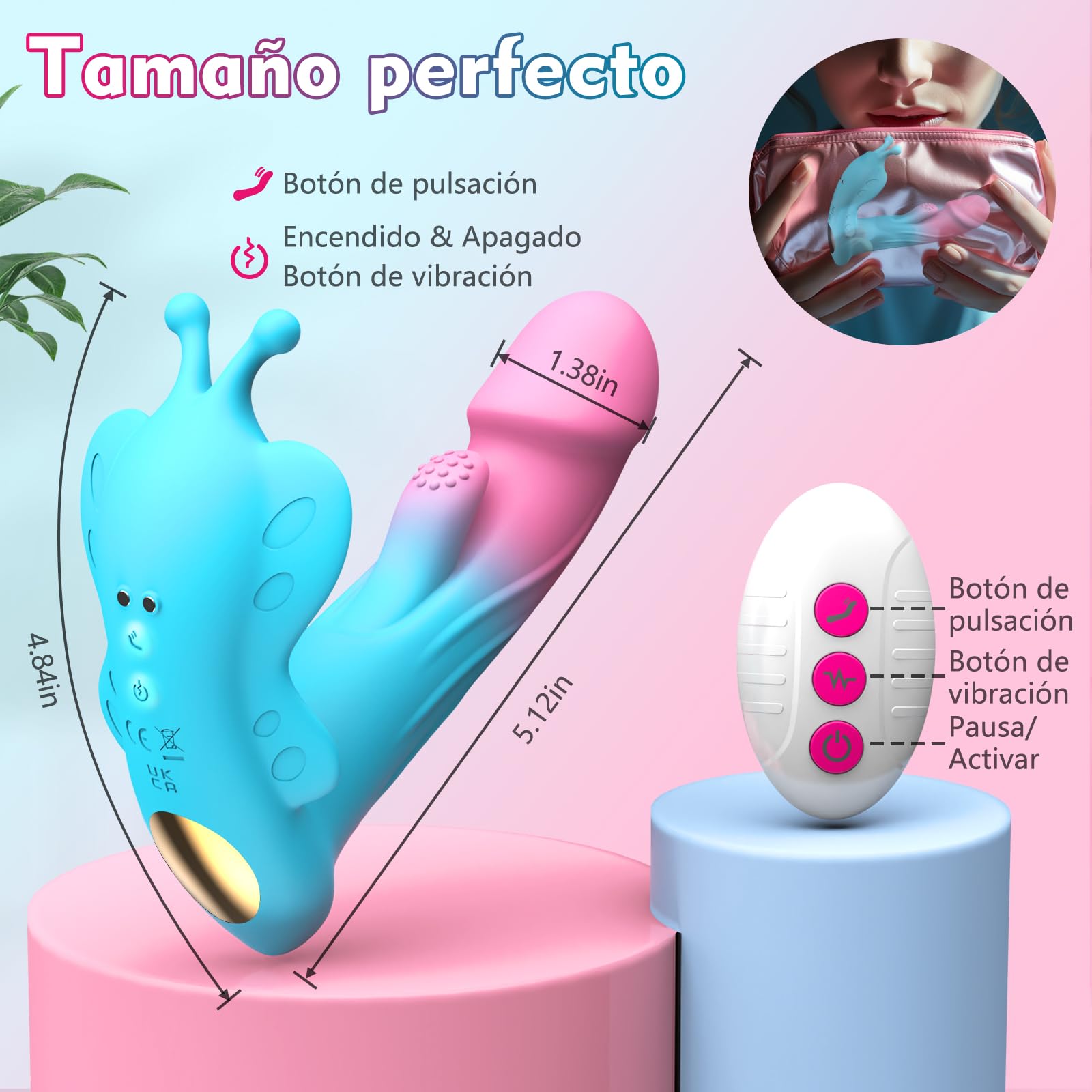 Vibrador Mando Distancia Juguetes Eróticos para pareja Sexuales - Vibradorador Mujer Juguetes Eróticos con 10 Modos de Pulsación & Vibración, Vibrador Control Remoto APP Vibradorador Clítoris Sex Toy