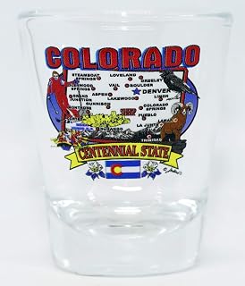 World By Shotglass Colorado State Elements Map Shot Glass