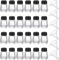 Vista 18 de 12 Piezas Mini Saleros y Pimenteros en Forma de Cubo a Granel 0.5 oz Pequeños Agitadores de Especias de Vidrio Cubo con Mini Embudos de Plástico