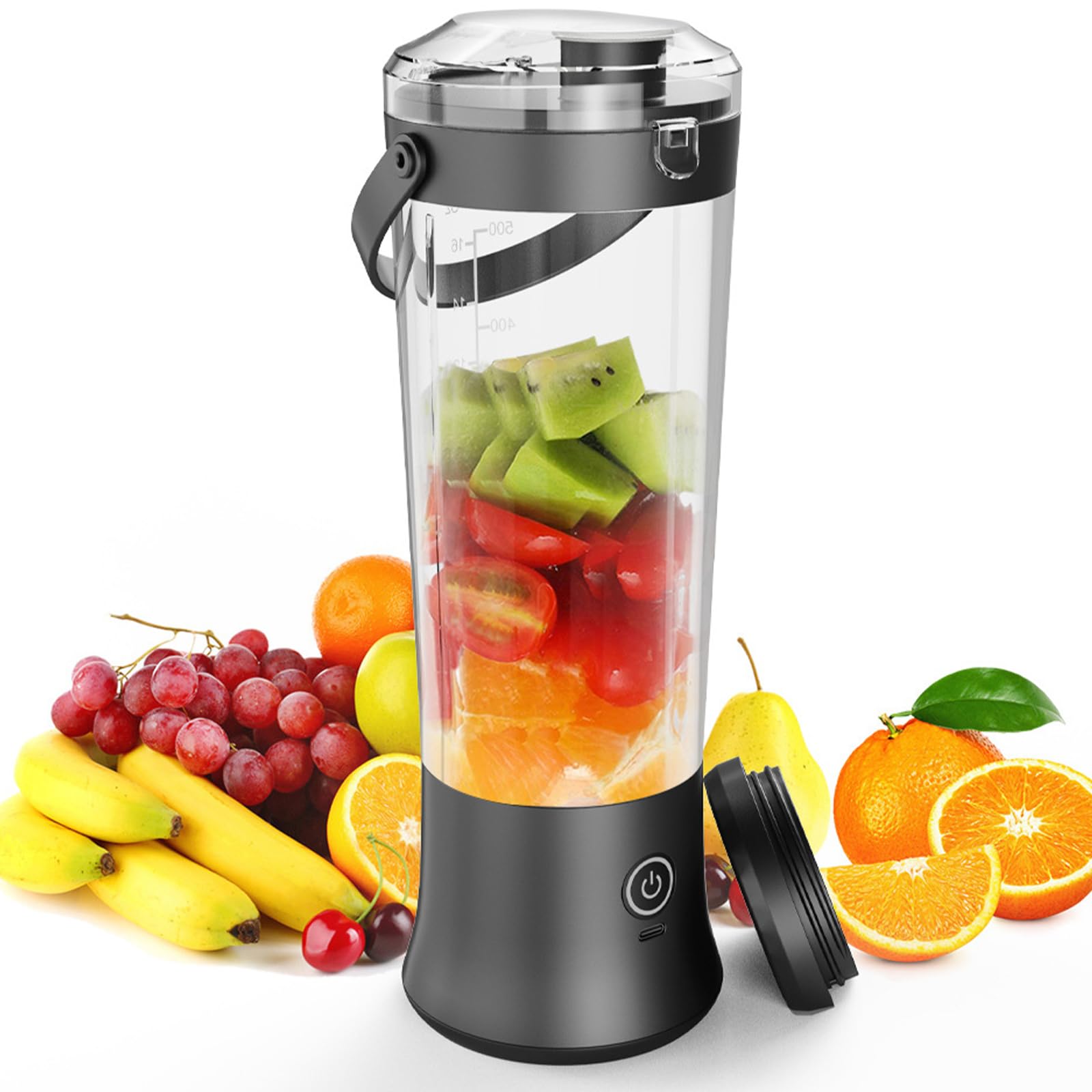 Exprimidor eléctrico de limpieza rápida con mango ergonómico, máquina de procesamiento de frutas eficiente, textura para licuadoras silenciosas de viaje