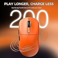 Vista 8 de ATTACK SHARK X3 Mouse Inalámbrico para Juegos, Mouse Ergonómico para Computadora de 1.73 oz, Triple Modo Sensor Óptico PAW3395 de 26K DPI, Duración