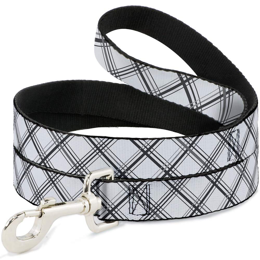Laisse pour chien Buckle-Down en différentes longueurs blanc et gris