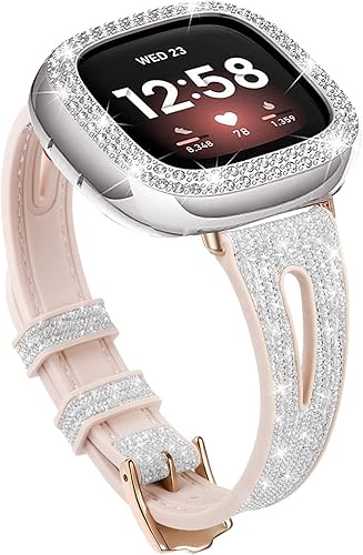 Miniatura 7 de Cute Luxury Metal Diamond Slim Glitter Compatible for Fitbit Versa 4&3 Bands WomenFitbit Sense BandsFitbit Sense 2 Bands Band for Women Bling