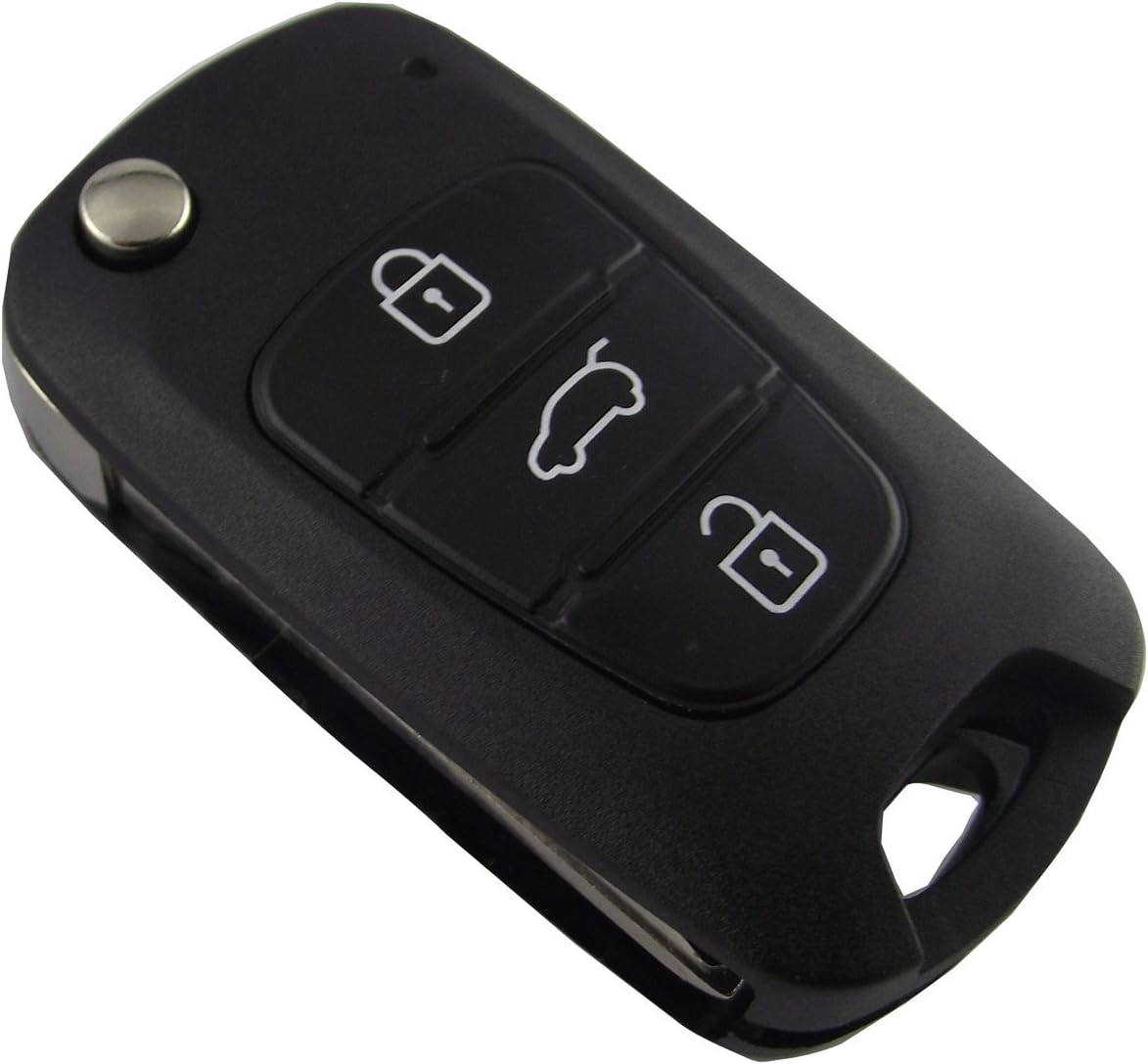 KEMANI Uncut Blade 3 Buttons Flip Remote Key Shell Case Cover Fit for Kia K2 No Chips