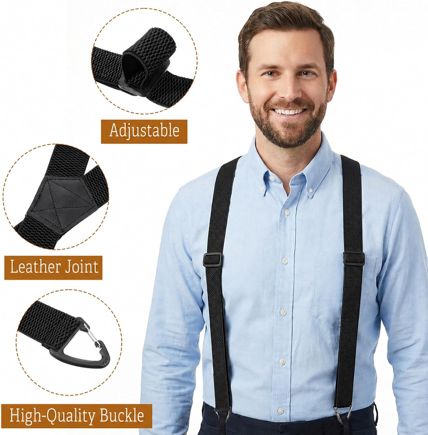 2 Pcs X Back Hidden Suspenders for Men