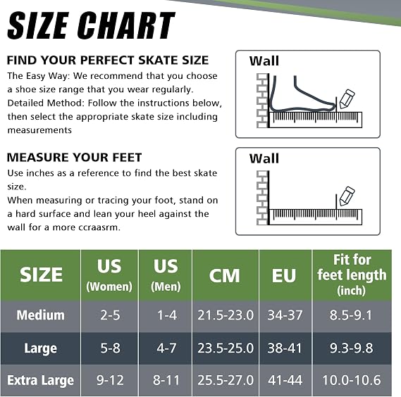 JC JORDEN JACY JORDEN Inline Skating Women Men 4 Size Adjustable Roller Skates with Full Light Up Wheels Durable Outer Shell Roller Skates Kids Adults Girls Boys