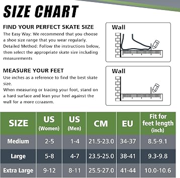JC JORDEN JACY JORDEN Inline Skating Women Men 4 Size Adjustable Roller Skates with Full Light Up Wheels Durable Outer Shell Roller Skates Kids Adults Girls Boys