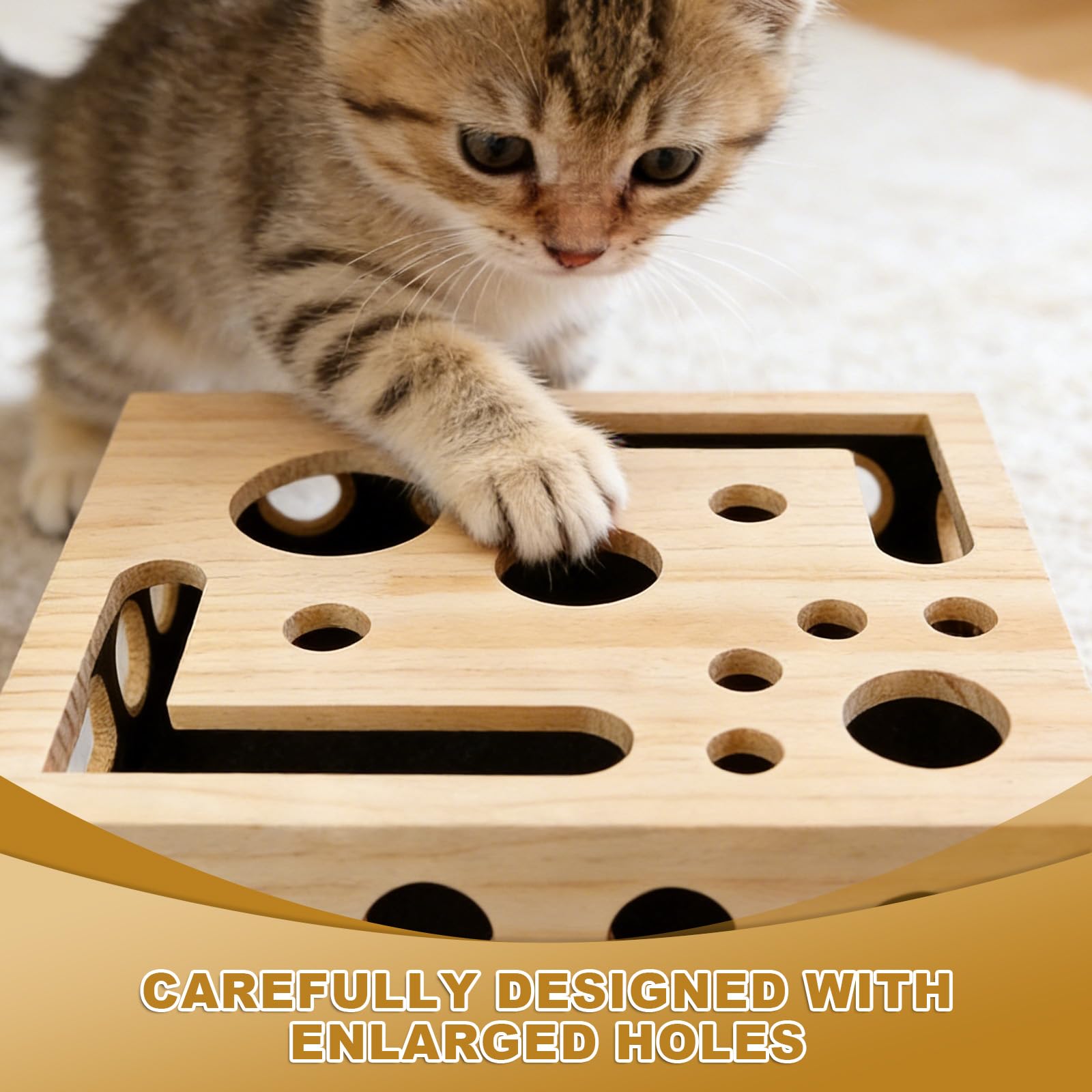 2 en 1 Jouet Interactif pour Chat, Jeu Chat Interactif, Griffoire a Chat pour Griffes Boîte à Ongles pour Chat Contenant du Papier de Verre pour Le Soin des Griffes, Boîte Puzzle à Gratter