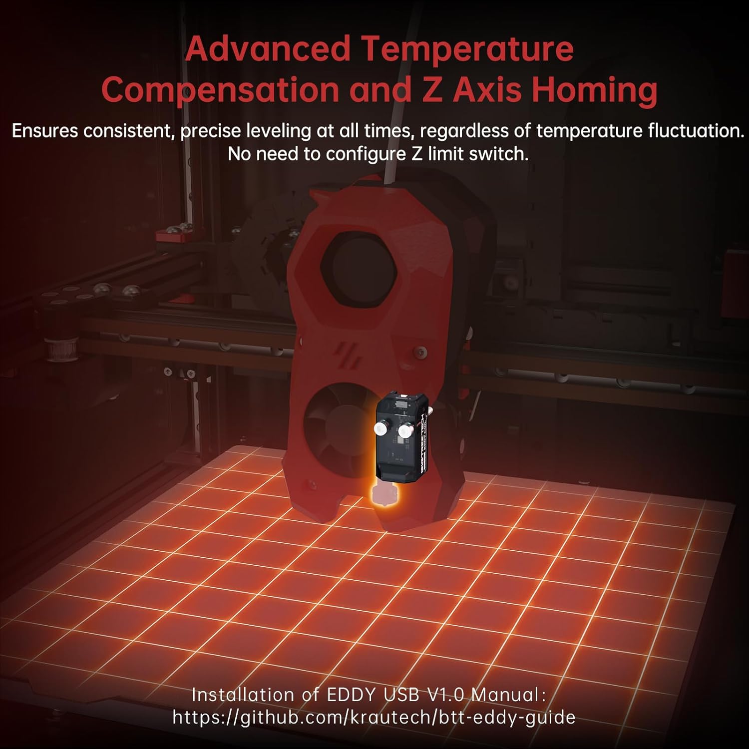 BIGTREETECH Eddy USB V1.0 Auto Bed Leveling Sensor for Voron 2.4/Trident, SV08/VZbot/CoreXY/i3 Series Running Klipper 3D Printer Compatible with Octopus V1.1/Octopus Pro/SKR Mini E3 V3.0/Manta Board