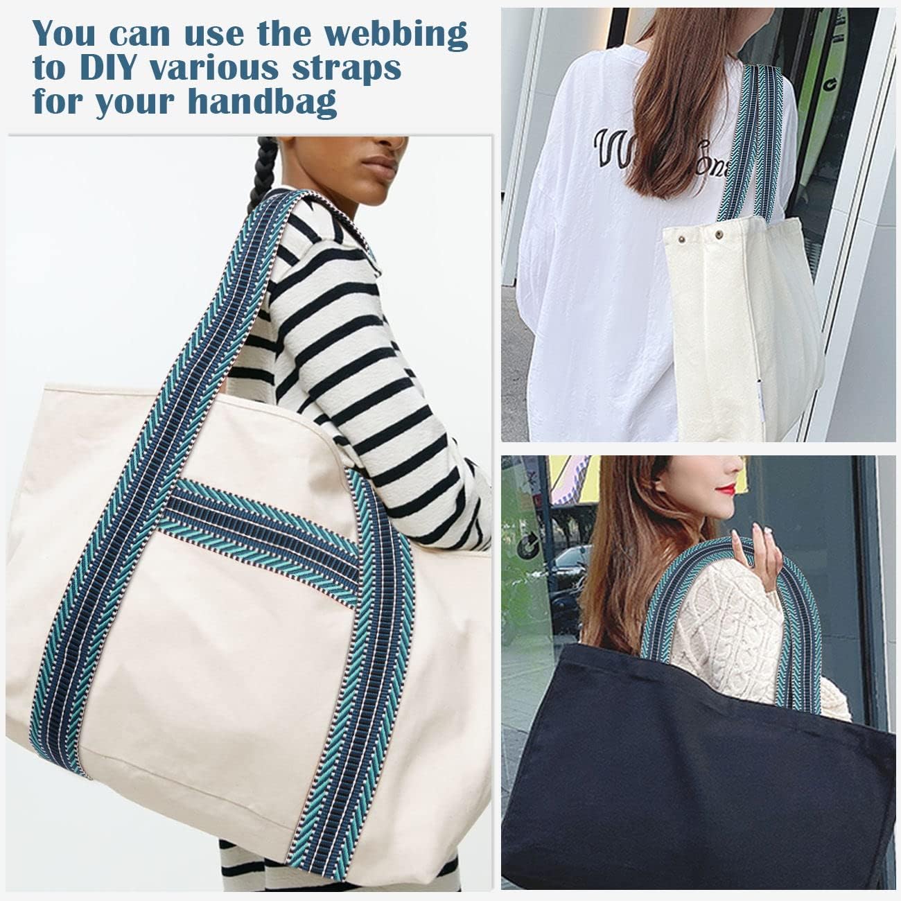 Nylon Webbing 1.5 inch Striped Webbing Polyester Webbing Heavy Duty Ribbon for Crafts Bag Handles Camera Purse Strap DIY Pet Collars Leash Backpack Belt 6 Yards 38mm