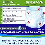 LivDry Sous-vêtements d'incontinence pour adultes, couches pour adultes en plus d'absorbance, protection contre les fuites, moyenne, 19-Pack