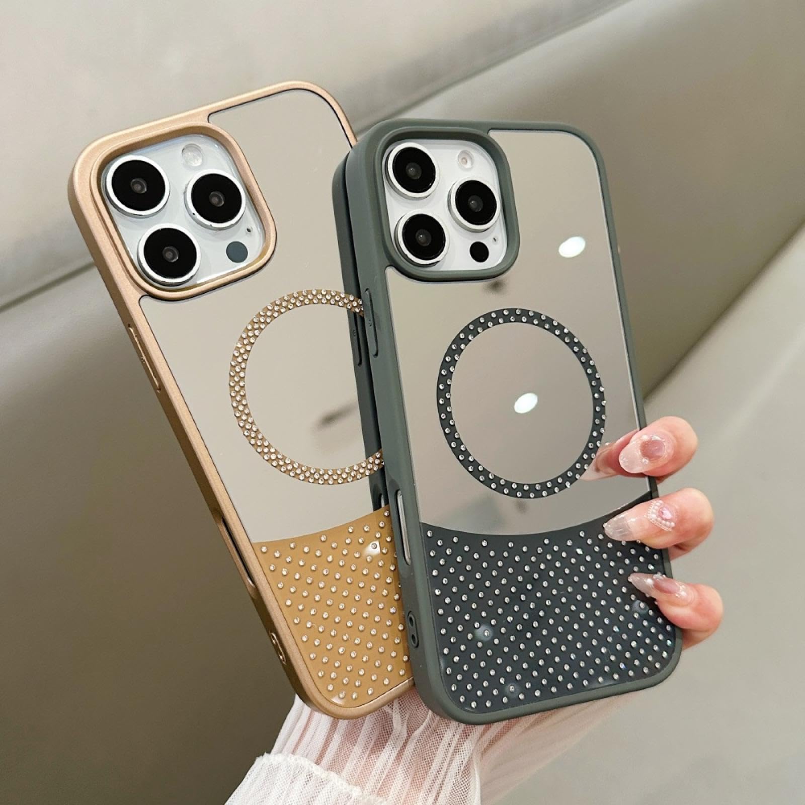 Amazon.co.jp: RNOZX iPhone 16用 ジュエルカラーミラーフィルムケース