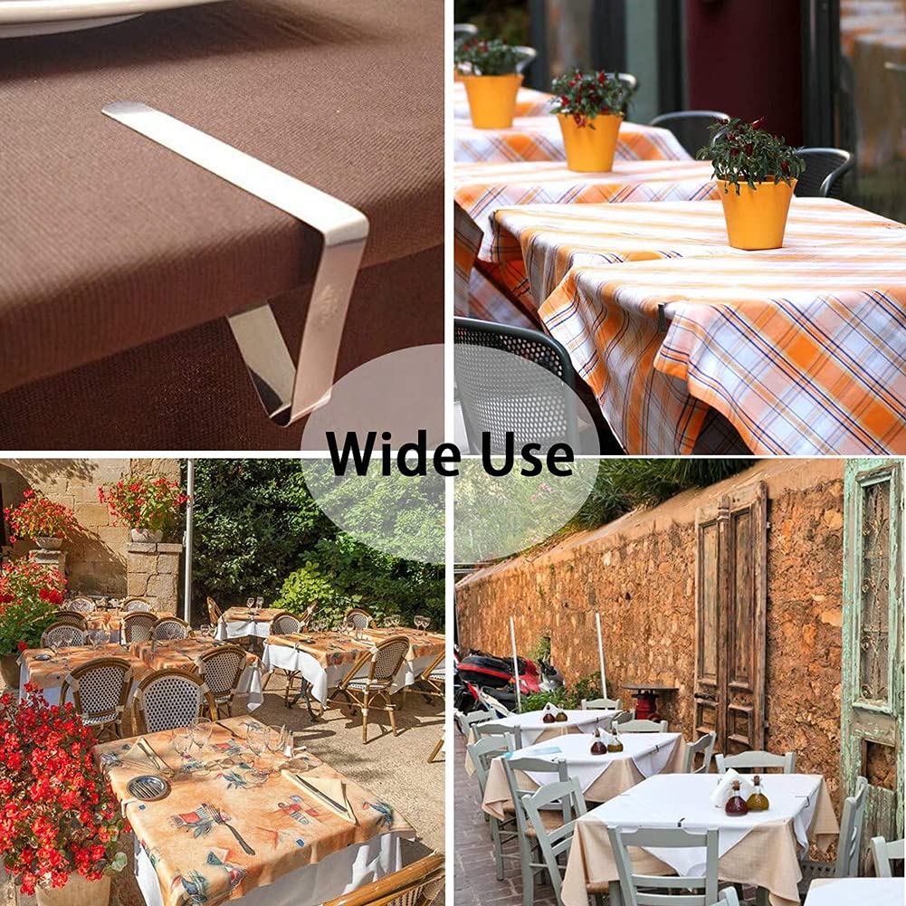 4 clips para mantel, pinzas para mantel, abrazaderas de acero inoxidable, soportes ajustables para manteles para interiores y exteriores, picnics, fiestas, bodas, cenas, escuela