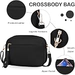 Kememo Faux Leather Crossbody Bag for Women, Small Shoulder Bags Camera CrossBody purse Handbags with Wide Strap for Travel