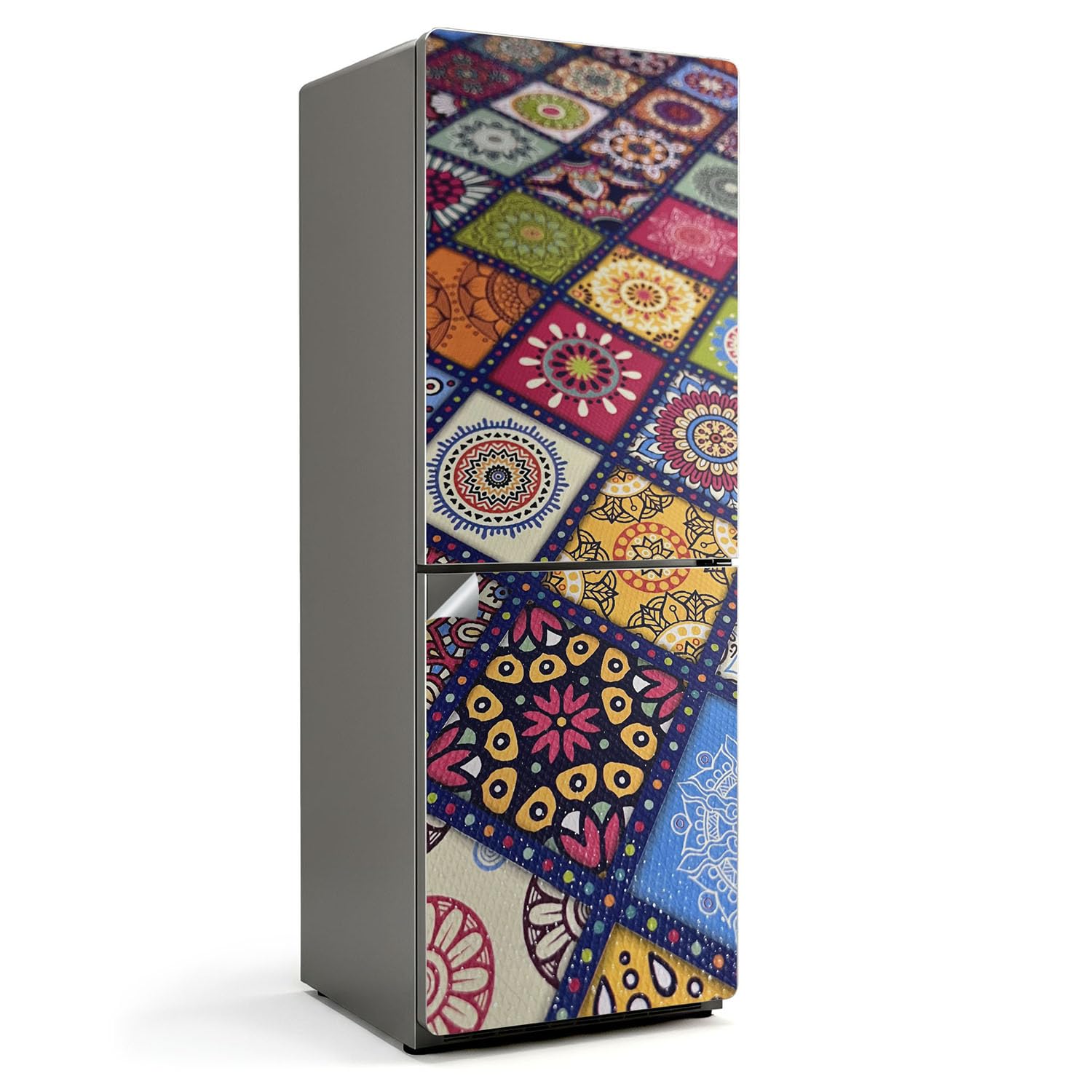 Sticker frigo anti-rayures 70x190 cm : la solution mosaïque pour protéger et masquer les défauts