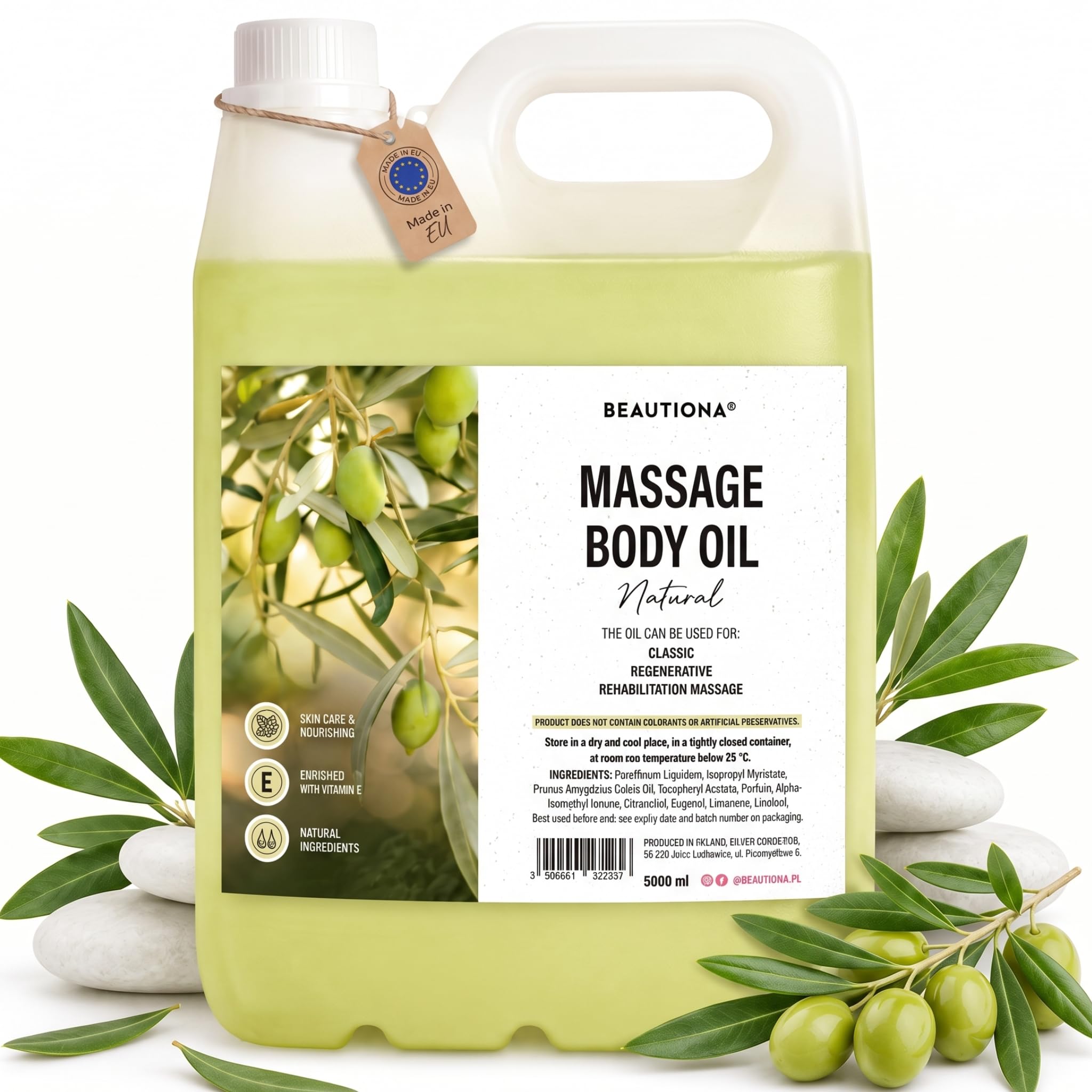 Olejek do masażu 5 l – olejek do ciała z olejkiem migdałowym i witaminą E – naturalny