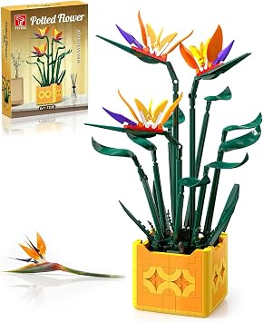 TYCOLE Bird of Paradise Building Toys 596PCS for Adults Children | Artificial Flowers Botanicals Building Blocks Home Decoration Plant Gifts for Birthday Christmas Mother's Day Home Decoration