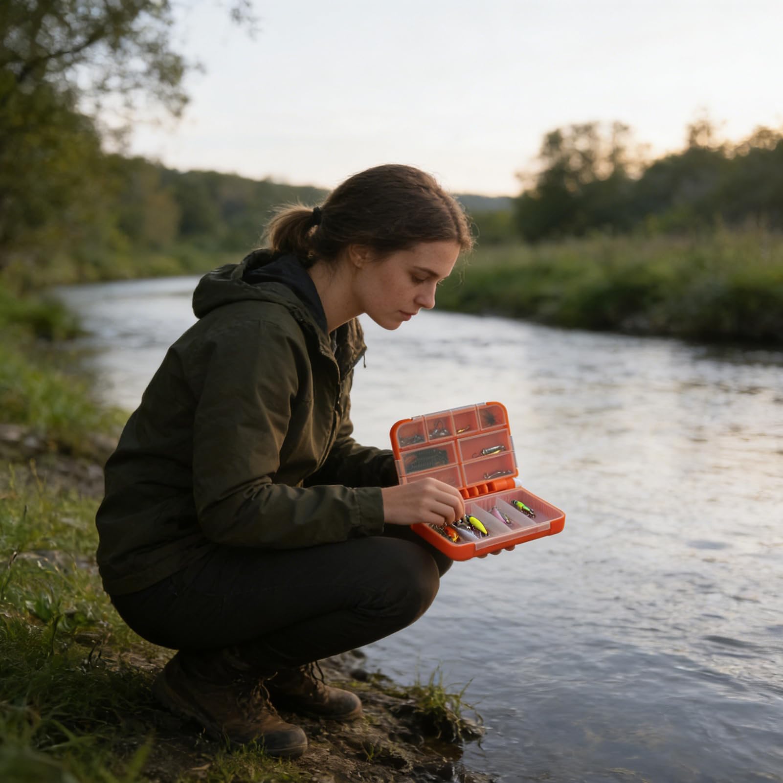 Porta Esche Organizer Contenitori Piccoli a Doppio Strato | Organizzatore per e Attrezzi da Pesca per ami jig attrezzi gioielli perline orecchini esterno acqua salata e acqua