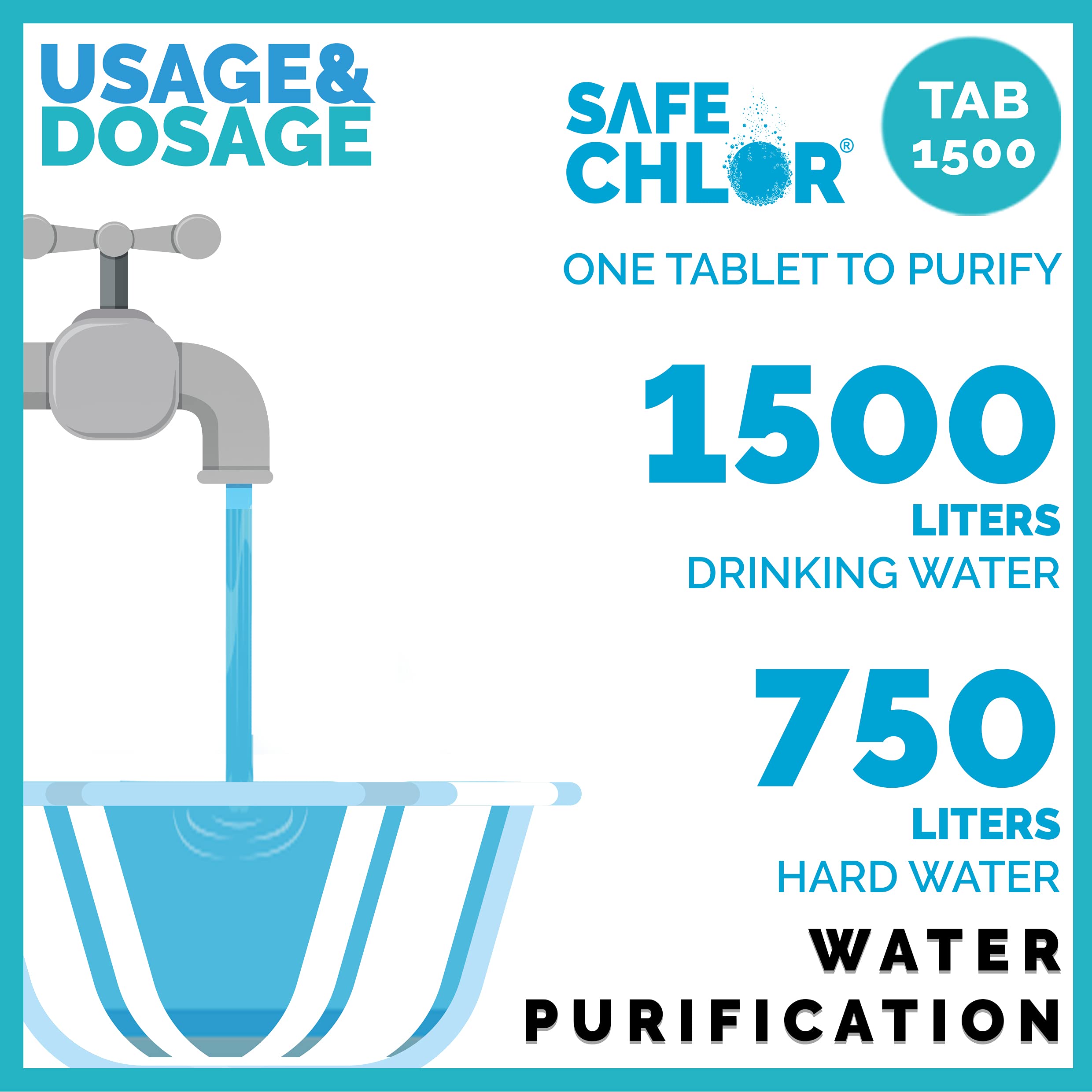 Buy Safe Chlor Tab 1500 Chlorine Tablets for Water Tank of 1500