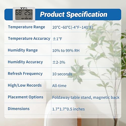 Miniatura 5 de YFL Termómetro higrómetro digital