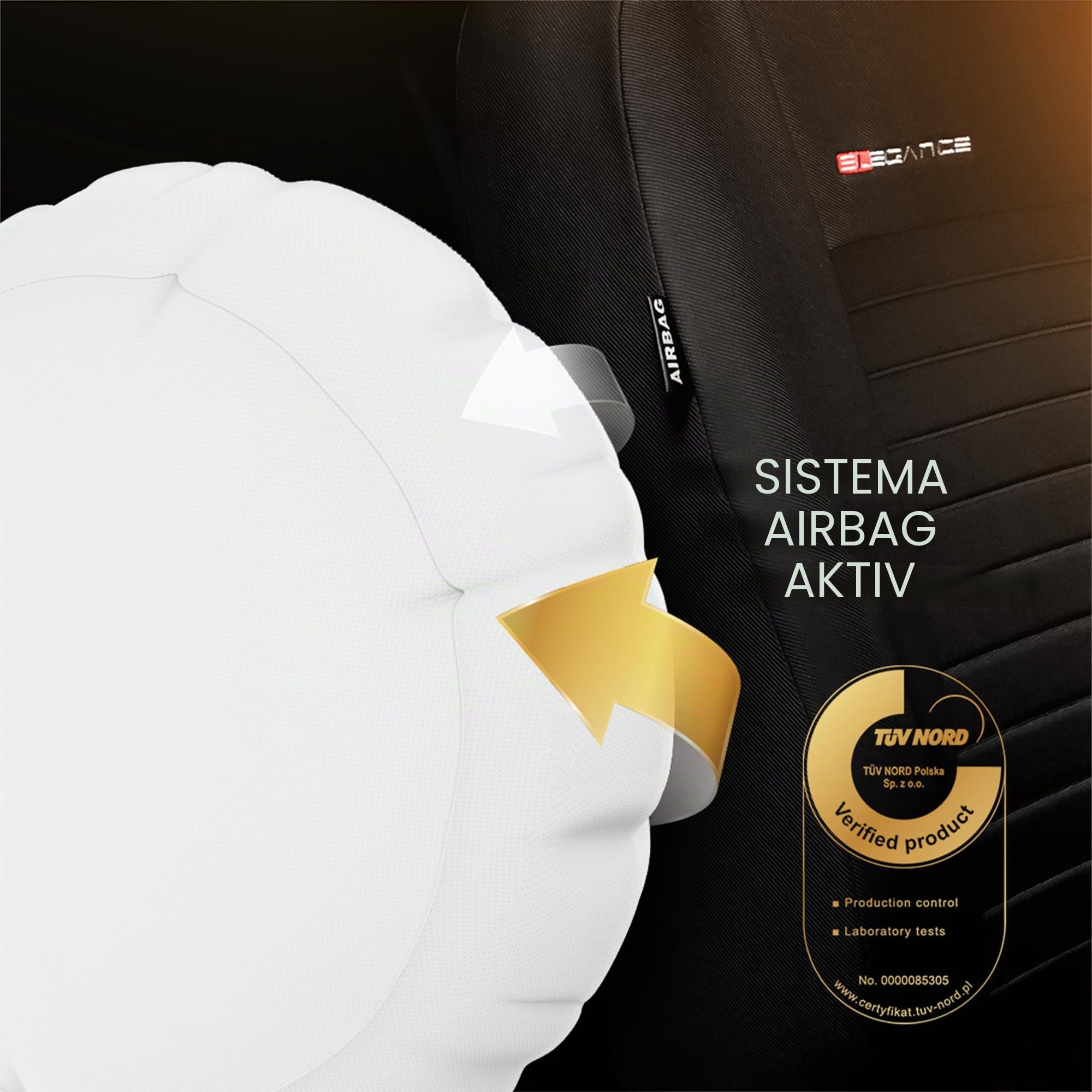 MOTOS Coprisedili Copri Sedile Auto per Fiat Qubo 2008-2024 con Sistema Airbag Attivo, Materiale a Tre Strati, Look Elegante, Personalizzazione Perfetta, Applicazione Versatile per Automobilisti e Con