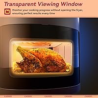 Vista 5 de Freidora de Aire con 12 Preajustes y Ventana de Visualización, Gran Capacidad de 6Qt, Máximo 400℉ para Dorar, Freidora de Aire, Hornear, Asar