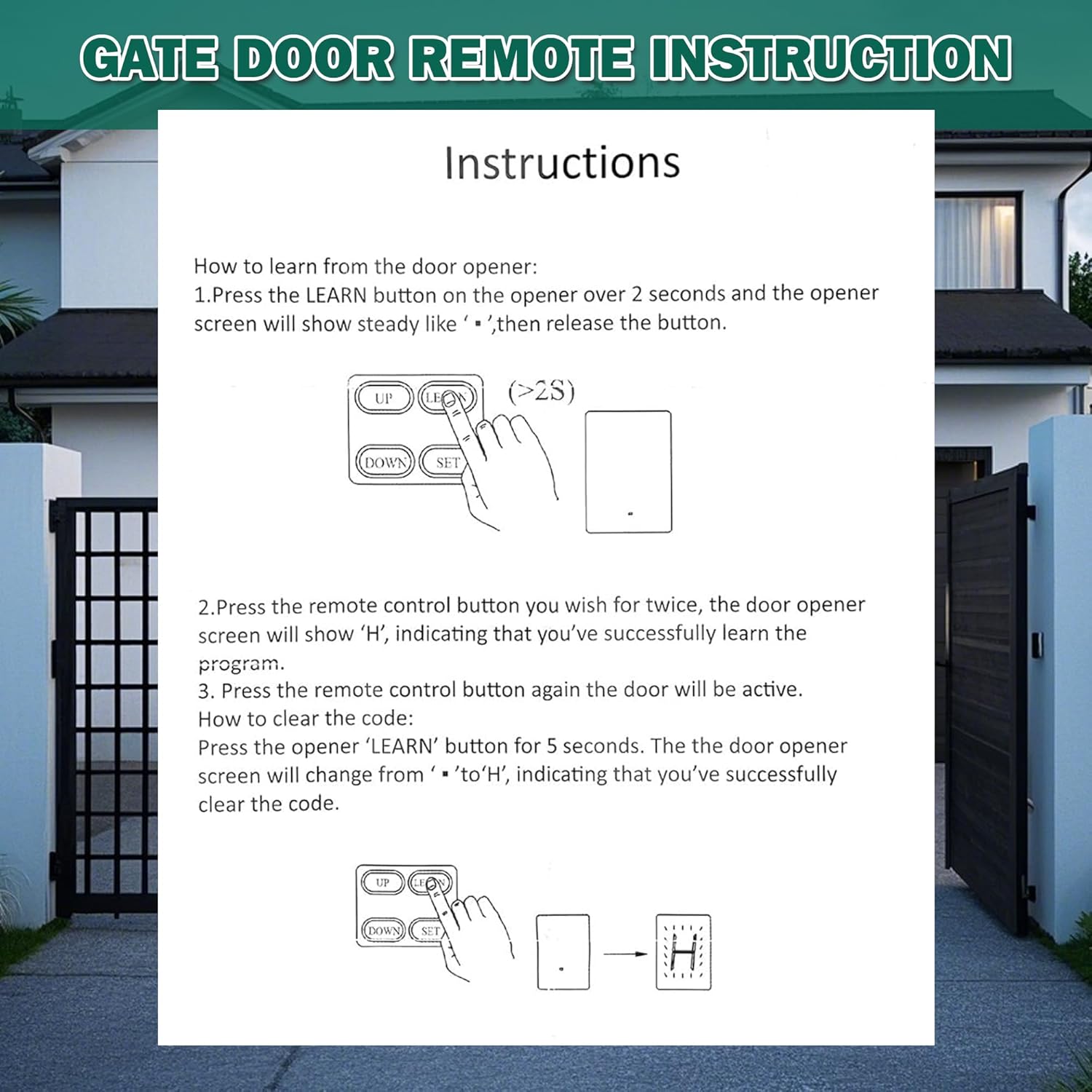 4 PCS M12 Gate Remote Control Transmitter 433.92 MHz Garage Door Remote for Automatic Swing Sliding Gate Opener Compatible with Lockmaster Topens (Alkaline 27A Dry Battery)