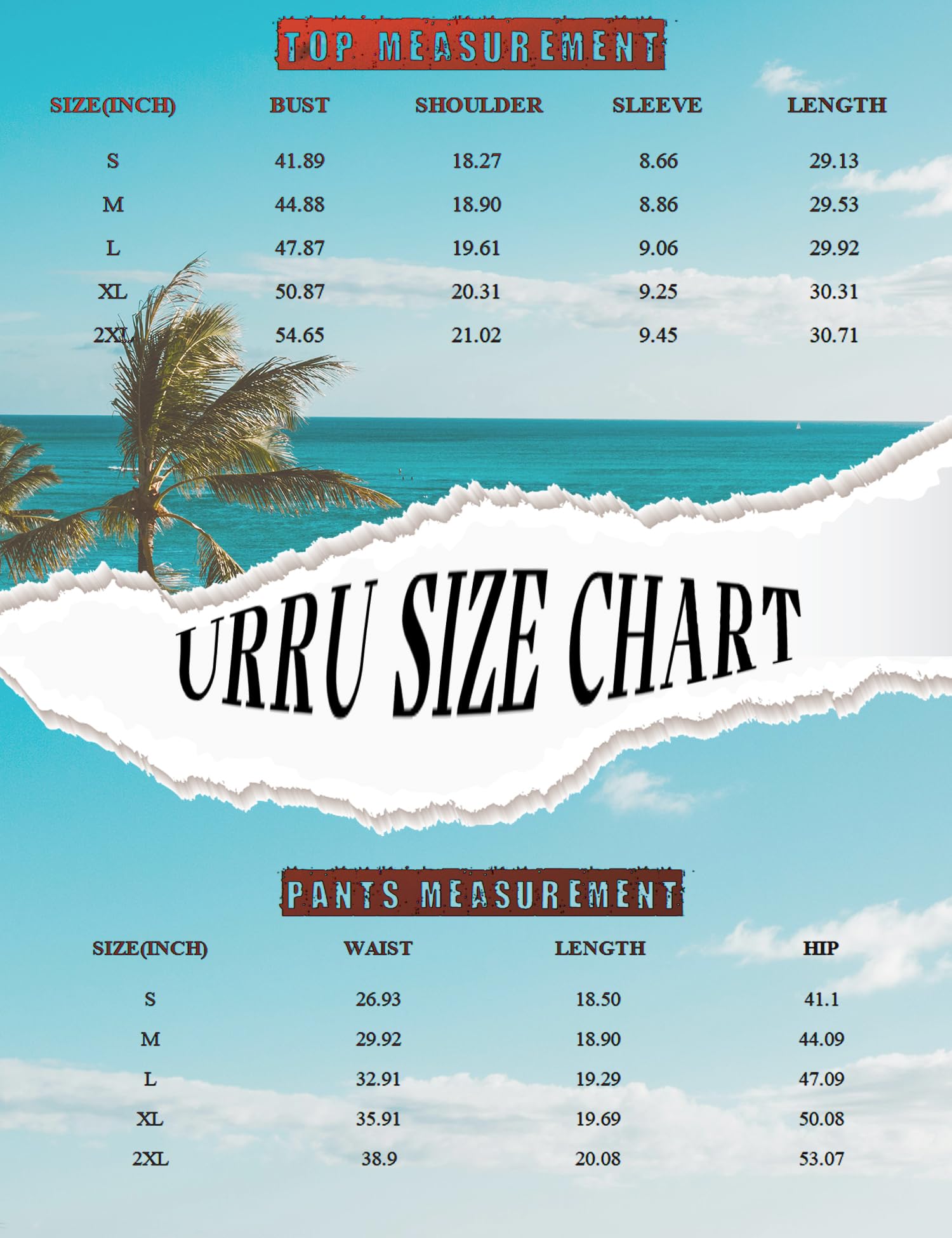 URRU Set da 2 pezzi da uomo con camicia a maniche corte e pantaloncini, per spiaggia, vacanze tropicali
