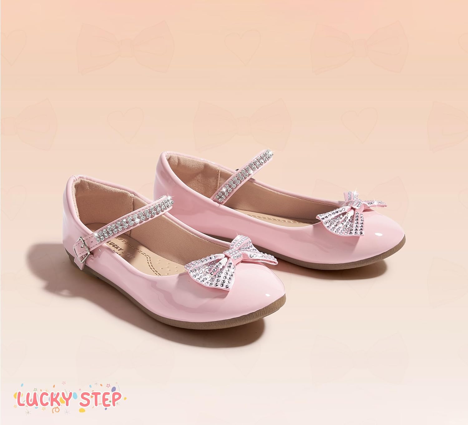 LUCKY STEP Girls Dress Flats Casual Mary Jane Ballet Shoes Bow Rhinestones Wedding Party Shoe for Little Kids - Image 9