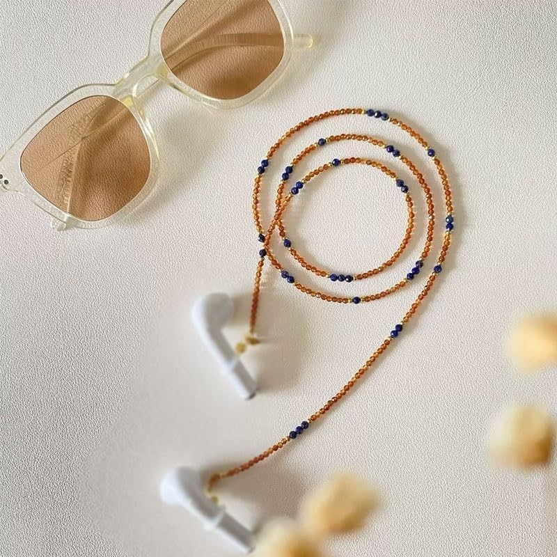 Multi-color Stone Glasses Chain Necklace Earphone Lanyard Retro Sunglasses Rope Eyewear Accessories