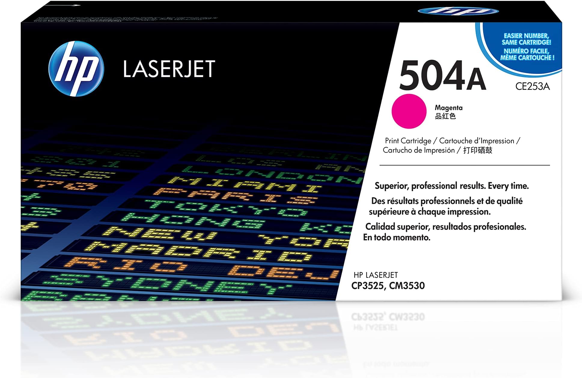 HP 504A Magenta Toner Cartridge | Works with HP Color LaserJet CM3530, CP3525 Series | CE253A