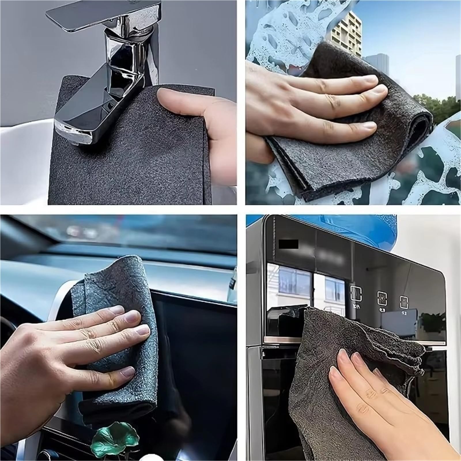 Paños de Limpieza mágicos Gruesos, absorbentes, Reutilizables, Microfibra, paño Vidrio for Ventanas, Toalla Lavado y Secado for Coche, 10 Uds para Cocina, Coches, Ventanas