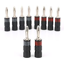 Sewell Silverback Pro Banana Plugs 5 Pairs, Soldered + Screw Lock, Nickel Plated Wear and Corrosion Resistant