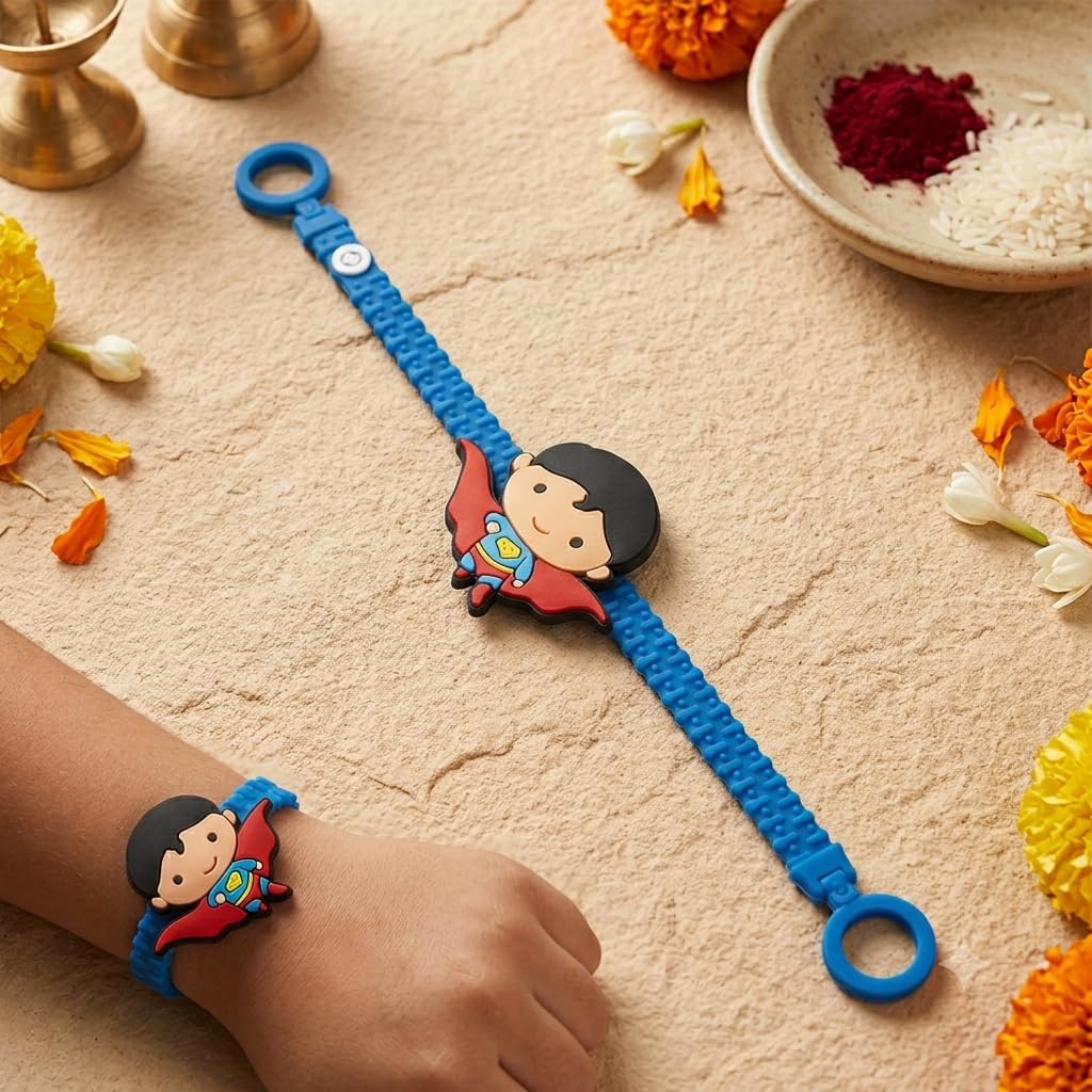 Storio Superman Silicone Band Rakhi | Officially Licensed | Rakhi for Boys, Bhaiya, Bhai | Raksha Bandhan Gift-image-42