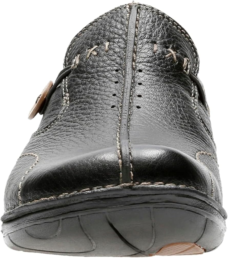 Clarks Unstructured Women's Un.Loop Slip-On Shoe 3 UK Black Leather