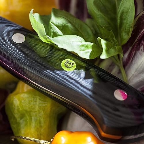 Miniatura 6 de Cuchillos de cocina Damasco - Fabricados con acero frío japonés - Fácil deslizamiento para precisión, tallar, cortar en dados y picar - Refuerzo