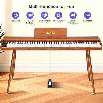 Digital Piano Keyboard 88 Key Semi-Weighted Full Size Electric Piano