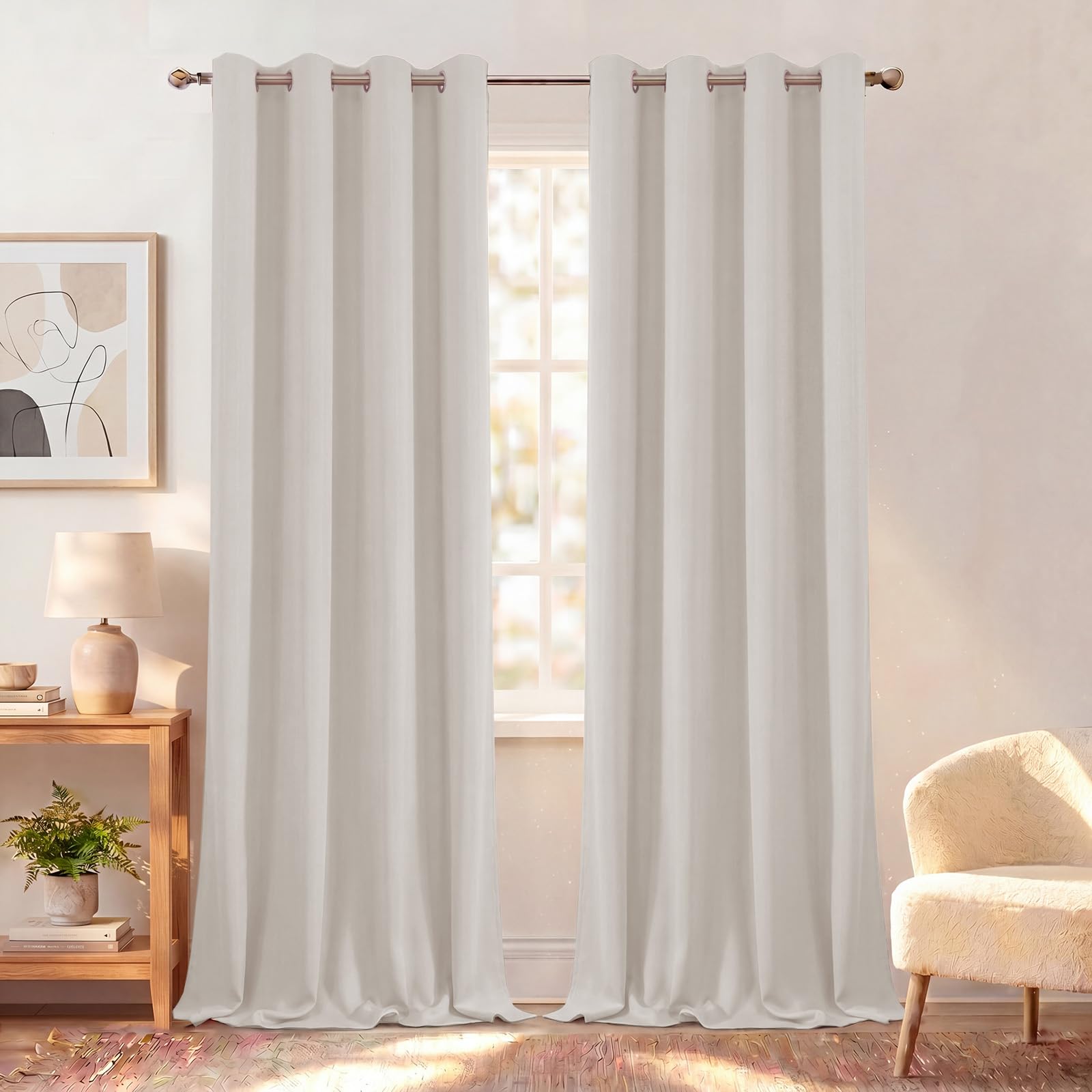 Rideaux occultants thermique isolant froid chaleur oeillets 140x225
