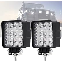 led Arbeitsscheinwerfer2pcs led Scheinwerfer 12V 24V 48W 4800LM LED strahler 6000K IP68 Spot & Flood Quadrat Zusatzscheinwerfer Traktor Fernlicht f r LKW J-eep ATV UTV SUV KFZ 4x4 Gabelstaplerlicht