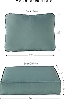 Vista 82 de Greendale Home Fashions 2-Piece Outdoor Deep Seat Cushion Set, Steel Blue Stripe