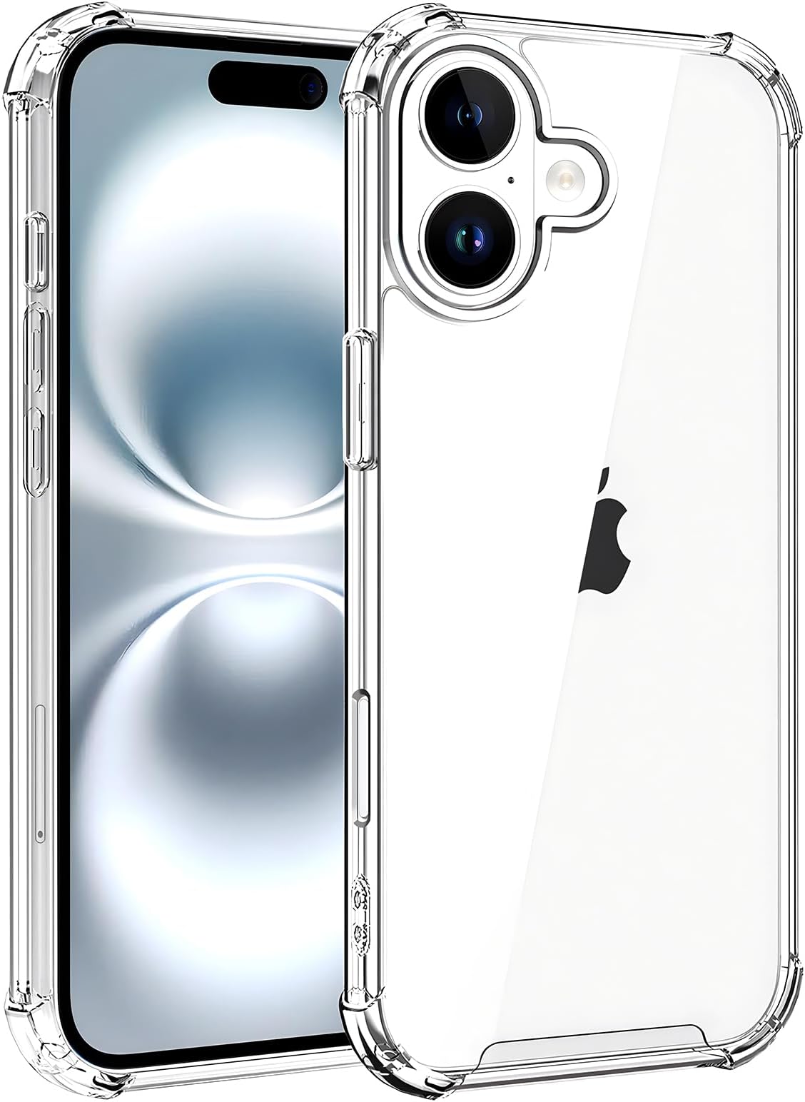 gueche Cover per iPhone 16 Pro Max, Custodia Protettiva per Telefono con Retro Rigido e Cover Morbida in TPU per iPhone 16 Pro Max da 6.9 Pollici Phone case funda coque- Trasparente