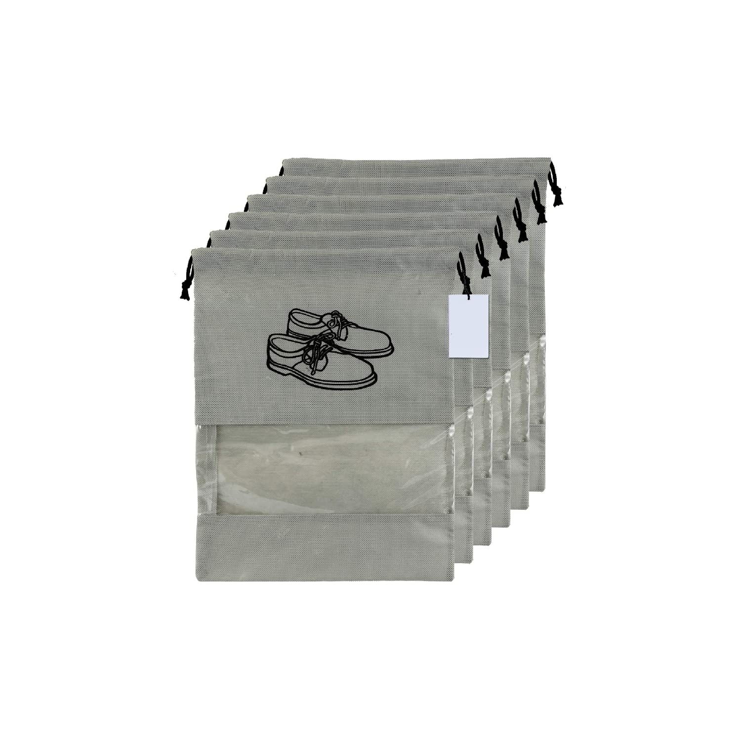 Organity Non Woven Travel Shoe Cover || String Bag Organizer and Shoe Storage Bag || Travel Shoes Bag (Pack of 6)