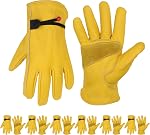 HLDD HANDLANDY 2 Gants de travail en cuir pour hommes & Femmes, Gants pour chauffeur, Construction, Yardwork, Jardinage